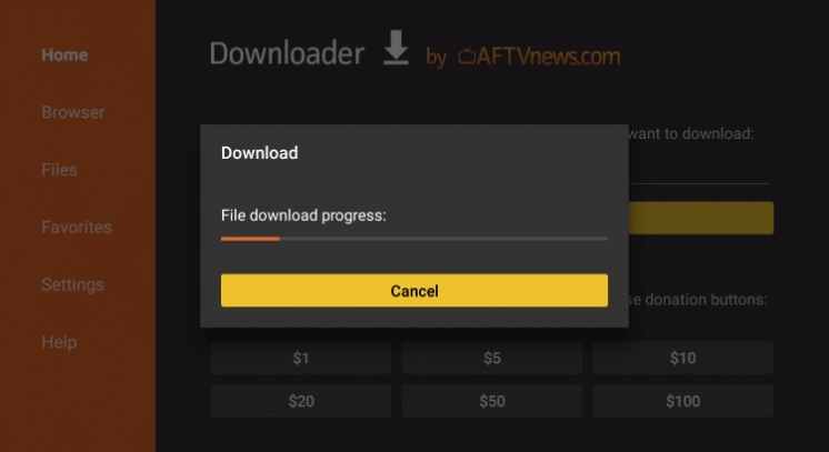 cyberflix download in progress